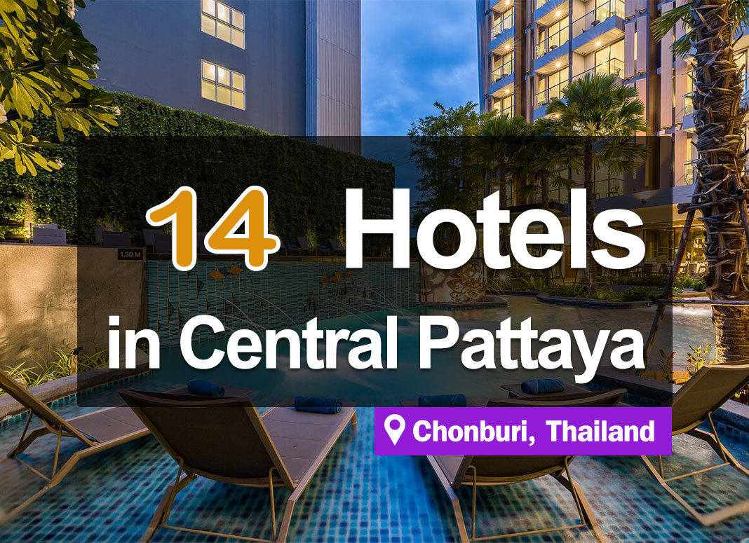 14 Hotel Accommodations in Central Pattaya. Beautiful views, nice to stay in, near the sea.
