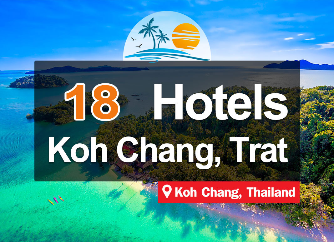 18 Hotel Accommodations on Koh Chang. Next to the sea, beautiful views, good atmosphere, great reviews.